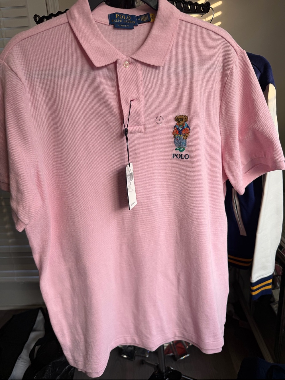 Polo by Ralph Lauren Pink Bear Embroidered Polo Shirt
